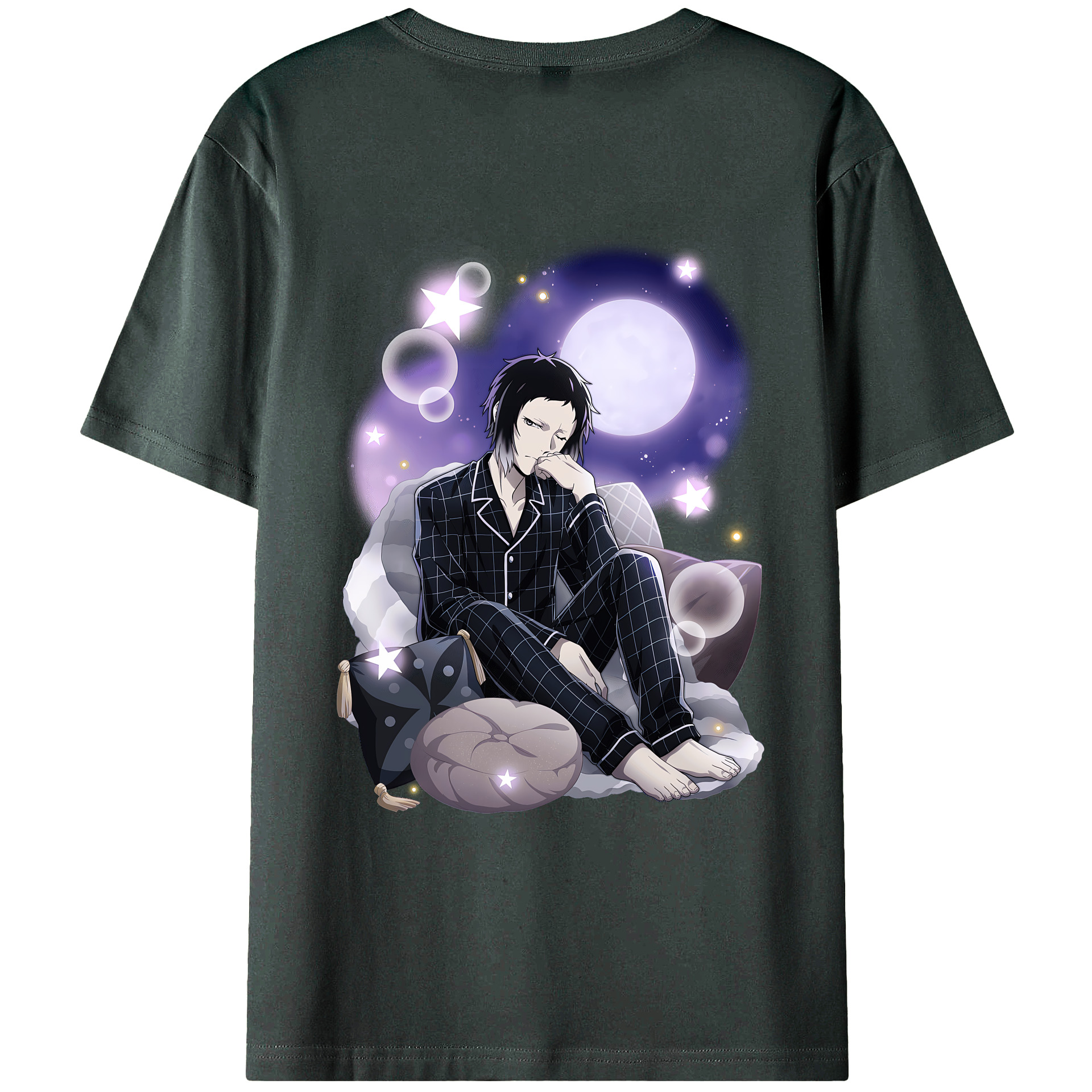 （画像用） 文豪ストレイドッグス Bungo Stray Dogs 綿100％ メンズ半袖Tシャツ（バックプリント） 通気性